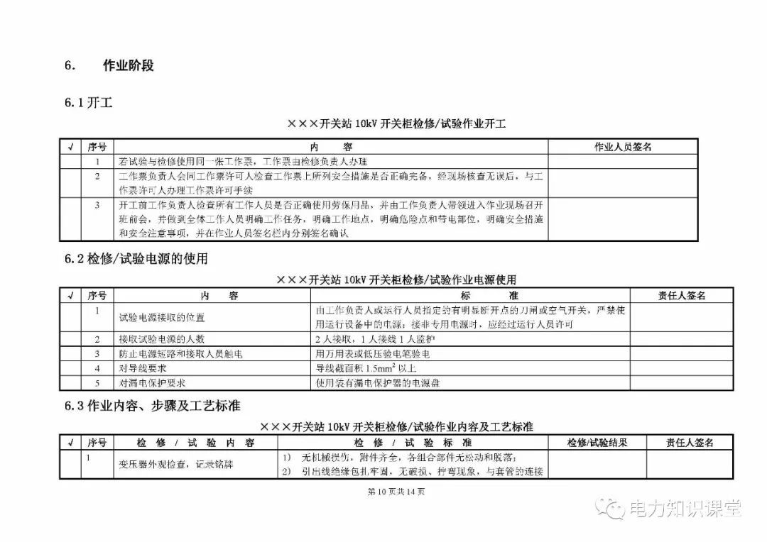 10kV開(kāi)關(guān)柜維護(hù)和測(cè)試標(biāo)準(zhǔn)化操作說(shuō)明
